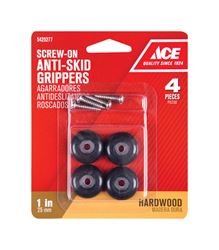 Ace Plastic Round Heavy Duty Anti-Skid Pads Black 1 in. W 4 pk 