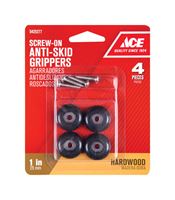 Ace Plastic Round Heavy Duty Anti-Skid Pads Black 1 in. W 4 pk 
