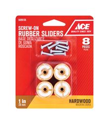 Ace Rubber Round Round Slider for Hardwood Floors Brown 1 in. W 8 pk 