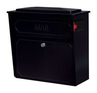 Mail Boss Townhouse Galvanized Steel Wall-Mounted Black Lockable Mailbox 16 in. H x 15-3/4 in. 