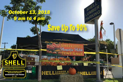 Shell's Annual Tent Sale & Pumpkin Patch - Save Up To 90% - October 13 Only