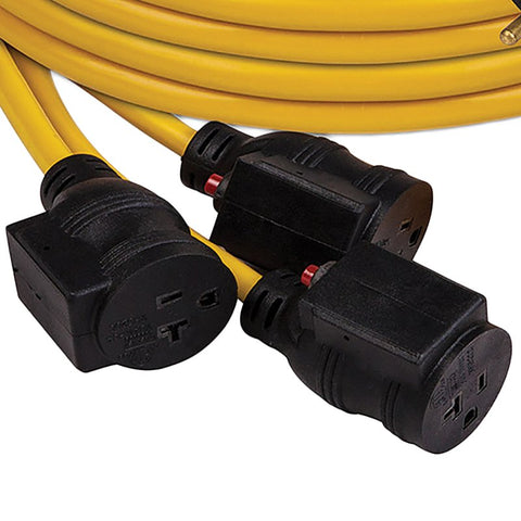 Firman Accessories Series 1101 Portable Power Cord, Male, Female, 10 ga Wire, 25 ft L, Plastic Sheath, Yellow Sheath