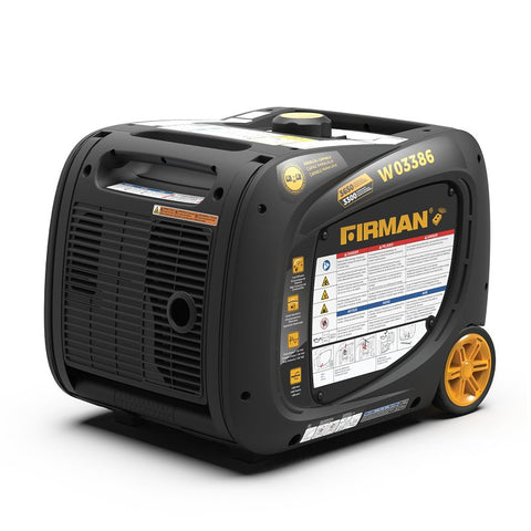 Firman Whisper Series W03386 Inverter Portable Generator with Co-Alert, 27.5 A, 120 V, 3650 w, Gasoline, 1.8 gal Tank