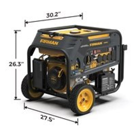Firman Hybrid Series T08072 Portable Generator with Co-Alert, 33 A, 120/240 V, 10,000/9050 W Output, 8 gal Tank