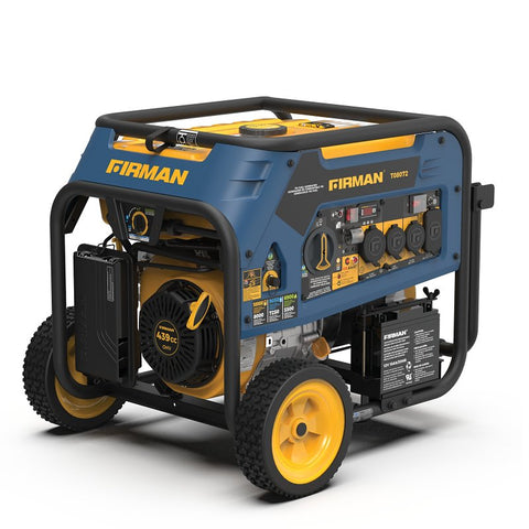 Firman Hybrid Series T08072 Portable Generator with Co-Alert, 33 A, 120/240 V, 10,000/9050 W Output, 8 gal Tank