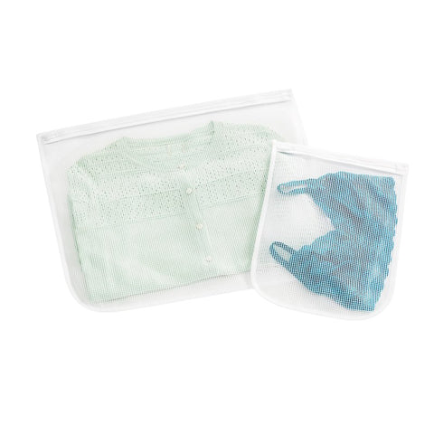 Whitmor 6154-140 Wash Bag, Nylon Bag, White, 6 in W, 10 in H, 1/2 in D