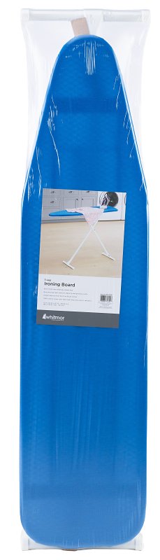 Whitmor 5920-16492 Ironing Board, 53 in L x 13-1/2 in W Board, Blue Board, Adjustable, Perforated Top Board
