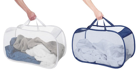 Whitmor 6233-984 Pop-and-Fold Laundry Basket, Polyester Bag, Multi-Color, 28 in W, 15-1/2 in H, 11 in D