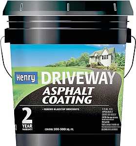 Henry HE130074 Asphalt Coating, Compositions: Asphalt, Bentonite, Fullers Earth, Slate, Water, Liquid, Black, 4.75 gal