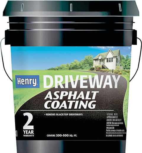 Henry HE130074 Asphalt Coating, Compositions: Asphalt, Bentonite, Fullers Earth, Slate, Water, Liquid, Black, 4.75 gal