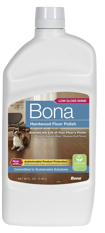 Bona WP500359001 Floor Polish, 36 oz, Liquid, Slight Sweet, White