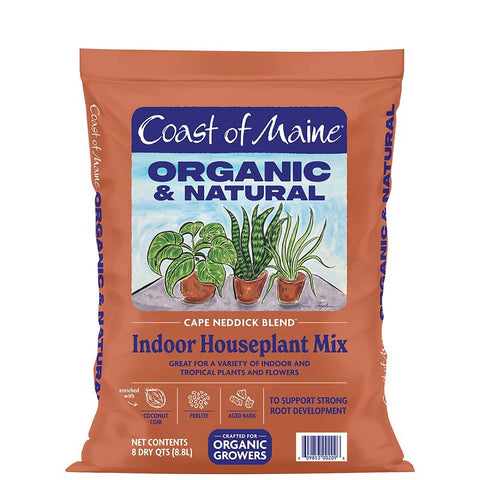 Coast of Maine Bar Harbor Blend IM4500 Organic Potting Soil, Dark Brown, 8 qt