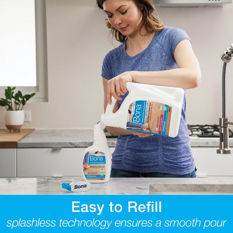 Bona PowerPlus WM850018001 Hardwood Floor Deep Cleaner Refill, 128 oz Bottle, Liquid, Clear