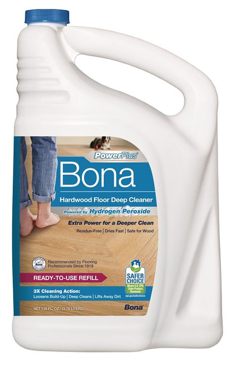 Bona PowerPlus WM850018001 Hardwood Floor Deep Cleaner Refill, 128 oz Bottle, Liquid, Clear