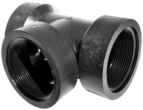 Green Leaf TT300P Pipe Tee, 3 in, FNPT, Polypropylene, Black, SCH 80 Schedule