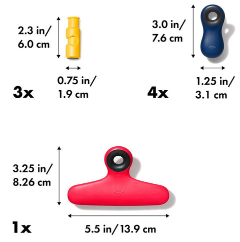 Oxo 13327900 Bag Clip Set, Plastic