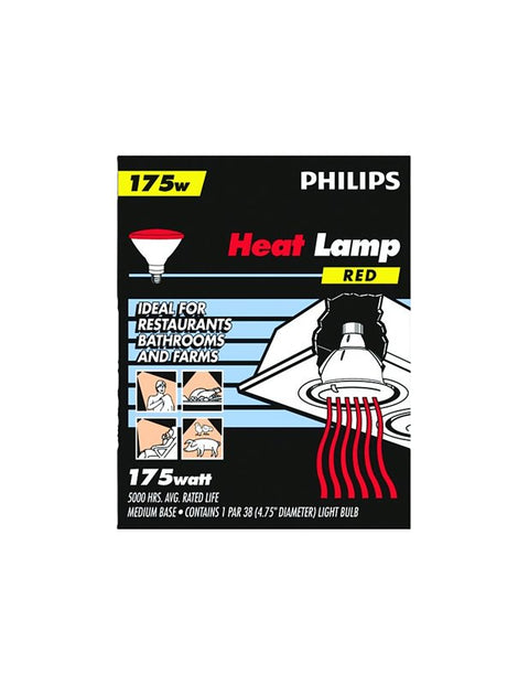 INFRED HEAT LAMP RED 120V 175W, Pack of 12
