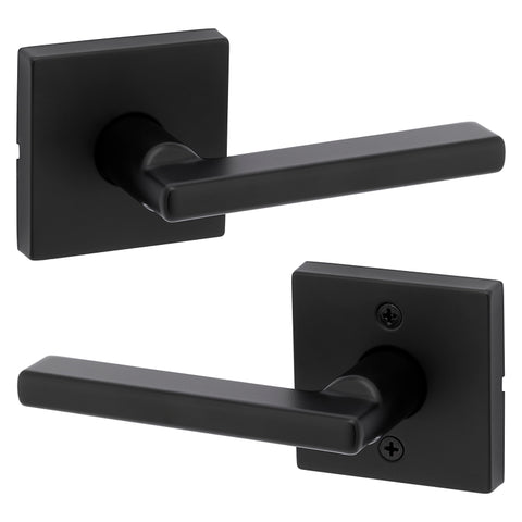 Kwikset Signature Series 720HFL SQT 514 CP Passage Lever, Matte Black, Zinc, Reversible Hand, ADA Compliant