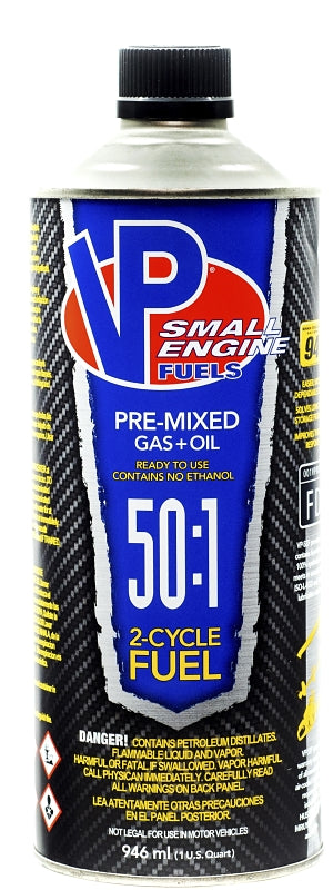 VP Racing 6235 50:1 Pre-Mixed Small Engine Fuel, Hydrocarbon, Blue, 1 qt, Pack of 8