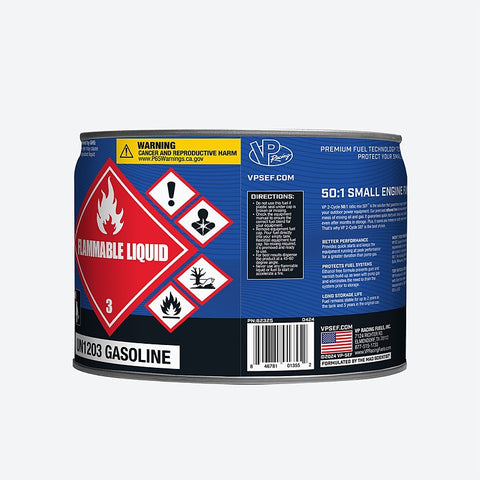 VP Racing 62325 2-Cycle 50:1 Ethanol-Free Premix Fuel, Aromatic Hydrocarbon, Blue, 2.5 gal Pail, Pack of 2