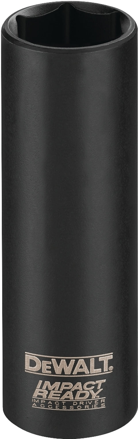 DEWALT IMPACT READY DW2286 Impact Socket, 1/2 in Socket, 3/8 in Drive, Square Drive, 6-Point, Steel, Black Oxide