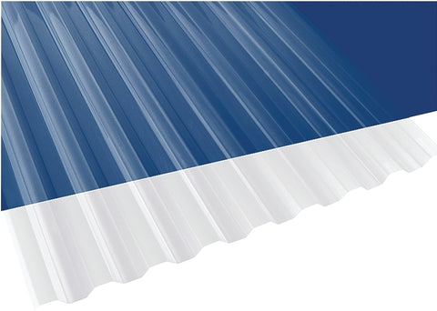 Suntuf 101698 Corrugated Panel, 10 ft L, 26 in W, Greca 76 Profile, 0.032 in Thick Material, Polycarbonate, Clear, Pack of 10