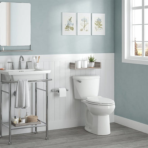American Standard 736AA101.020 Complete Toilet, Elongated Bowl, 1.28 gpf Flush, 12 in Rough-In, 16-1/2 in H Rim, White