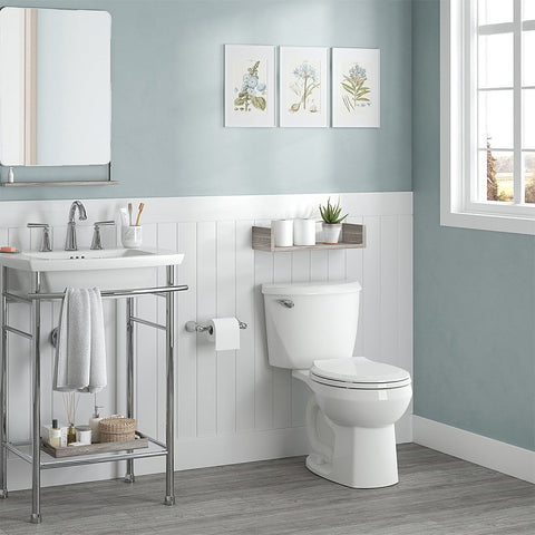 American Standard 736DA001.020 Complete Toilet, Round Front Bowl, 1.6 gpf Flush, 12 in Rough-In, 15 in H Rim, White