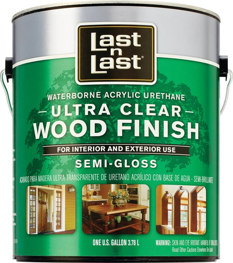 Last n Last 14001 Ultra Clear Wood Finish, Semi-Gloss, Liquid, Ultra Clear, 1 gal, Can, Pack of 2
