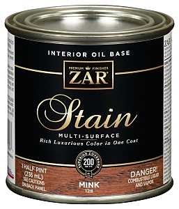 ZAR 12806 Wood Stain, Mink, Liquid, 0.5 pt Can