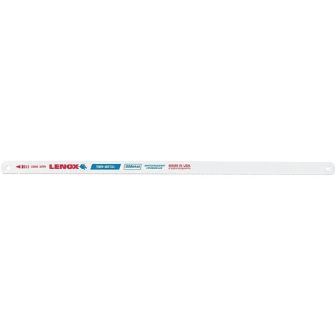 Lenox 20146V232HE Hacksaw Blade, Tuff Teeth, Bi-Metal, 1/2 in W, 12 in L, 32 TPI, Steel Cutting Edge, 10/PK