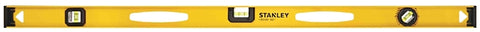 STANLEY 42-328 I-Beam Level, 48 in L, 3-Vial, 2-Hang Hole, Non-Magnetic, Black/Yellow, Aluminum