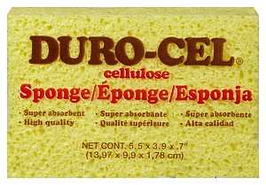 Sponge Rubycel Duro-Cel 03040 Sponge, 6 in L, 4 in W, 3/4 in Thick, Cellulose, Yellow ...