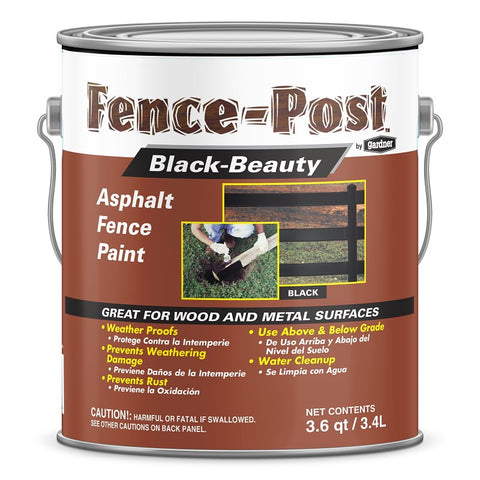 Gardner 9001-GA Fence Paint, Black, 3.6 qt, 75 to 80 sq-ft/gal Coverage Area