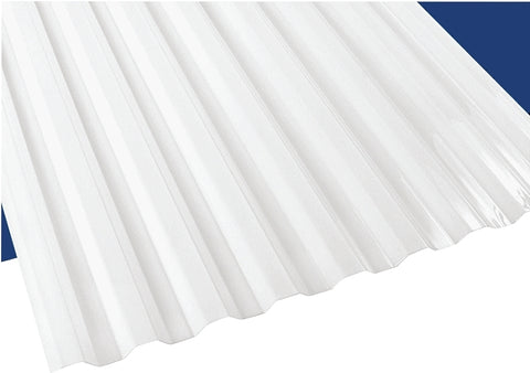 Suntuf 101892 Corrugated Panel, 12 ft L, 26 in W, Greca 76 Profile, 0.032 in Thick Material, Polycarbonate, Opal White, Pack of 10