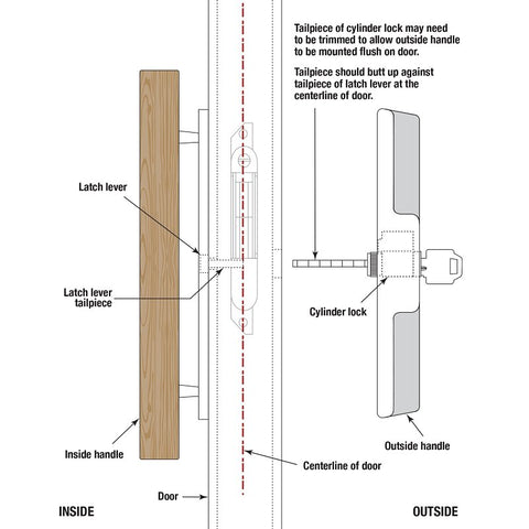 Prime-Line E 2000 Cylinder Replacement, Brass, Chrome, For: 1-1/4 in THK Glass Sliding Doors