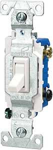 Eaton Wiring Devices C1303-7LTW-L Toggle Switch, White, 15 A, 120 V, 4.2 in L x 1.44 in W x 0.88 in D Dimension