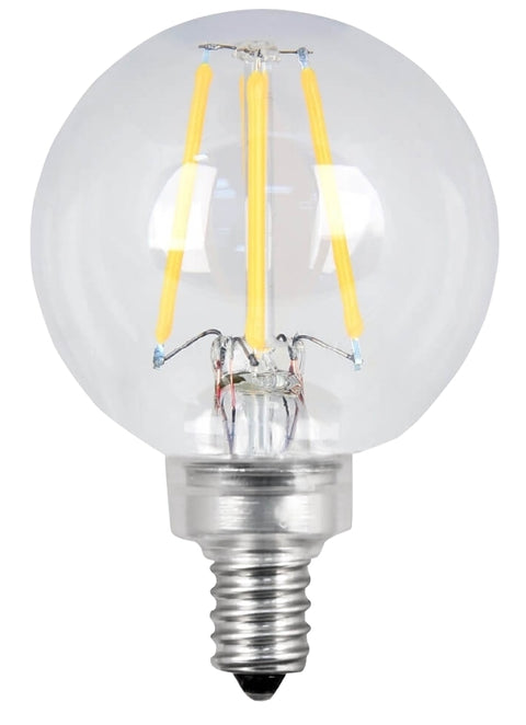 Feit Electric BPG1640/927CA/FIL/2 LED Lamp, Globe, 350 Lumens, 3.8 W, G16-1/2 Lamp, 40 W Equivalent, E12 Lamp Base