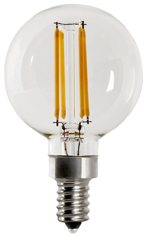 Feit Electric BPG1640950CAFIL/2 LED Light Bulb, Globe, 500 Lumens, 5.5 W, G16 Lamp, E12 Lamp Base, Dimmable, 2 PK, Pack of 6