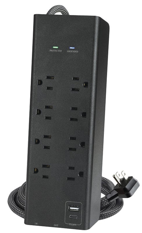 Powerzone ORPBSUFC408 Surge Coax, 6 ft L Cable, Black