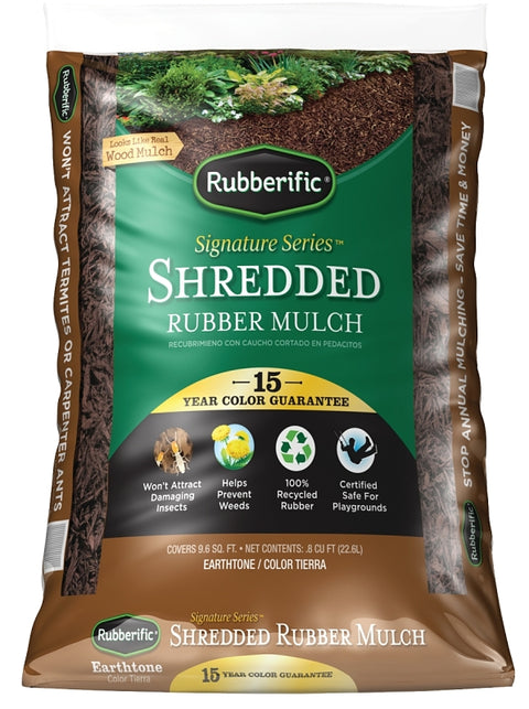 GroundSmart GSBF08BN96 Landscape Mulch, 9.6 sq-ft Coverage Area, Rubber, Brown, 0.8 cu-ft Bag