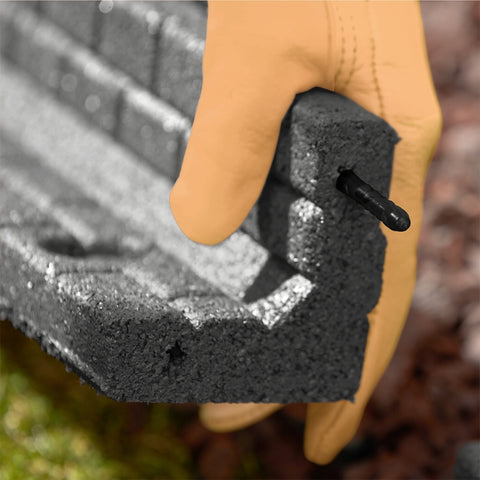 Rubberific RBFE4BK40 Brickface Landscape Edging, 48 in L, L, Rubber, Black