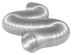 Dundas Jafine MFX38X Semi-Rigid Duct, 3 in Dia, 8 ft L, Aluminum, Silver