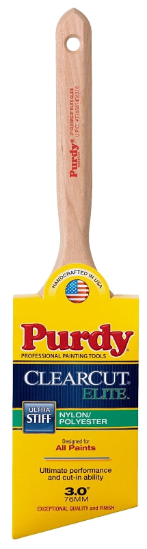 Purdy 144152830 Trim Brush, 3 in W, Nylon/Polyester Bristle, Fluted Handle