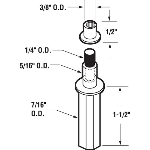 Prime-Line N 6545 Door Pivot, 50 lb, Plastic