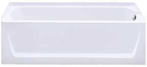 Sterling Ensemble 71121120-0 Bathtub, 55 gal Capacity, 60 in L, 32 in W, 20 in H, Alcove Installation, Vikrell, White
