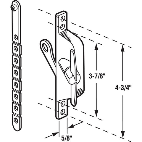 Prime-Line H 3546 Louver Operator, Left/Right, Aluminum