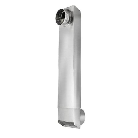 Lambro 3005 Dryer Vent Duct, 18 to 30 in L, 2 in W, 6 in H, 90 deg Angle, Aluminum