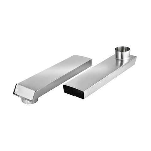 Lambro 3005 Dryer Vent Duct, 18 to 30 in L, 2 in W, 6 in H, 90 deg Angle, Aluminum
