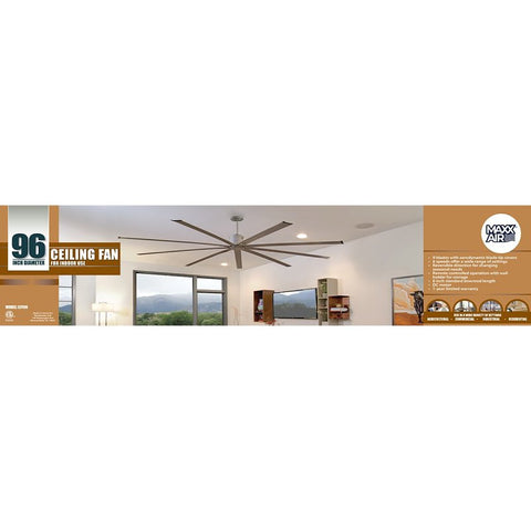 Big Air ICF96 Industrial Ceiling Fan, 9-Blade, 6-Speed